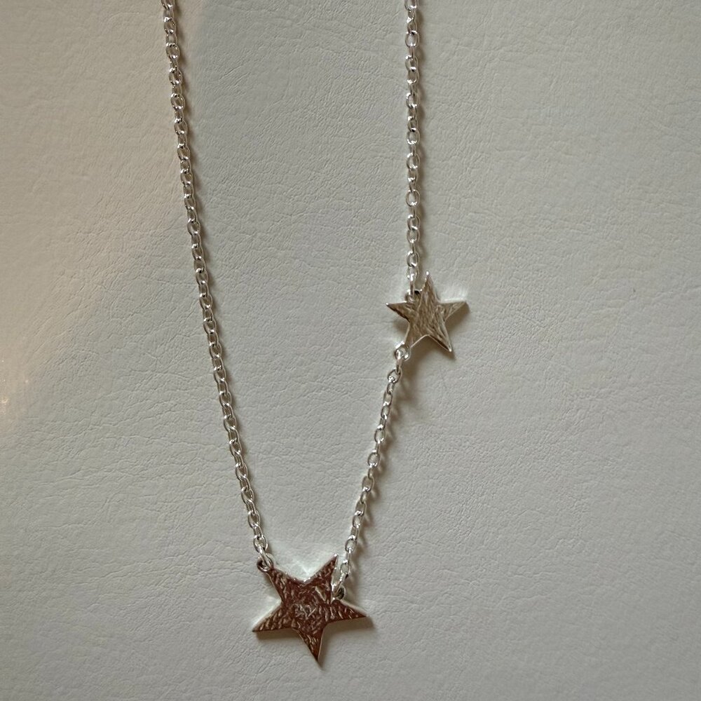 Gorjana Silver 2 star necklace